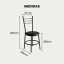 Ver imagem 3 de Cadeira Casa Cozinha Móveis de Area Copa Estrutura Preto Liz:Preto