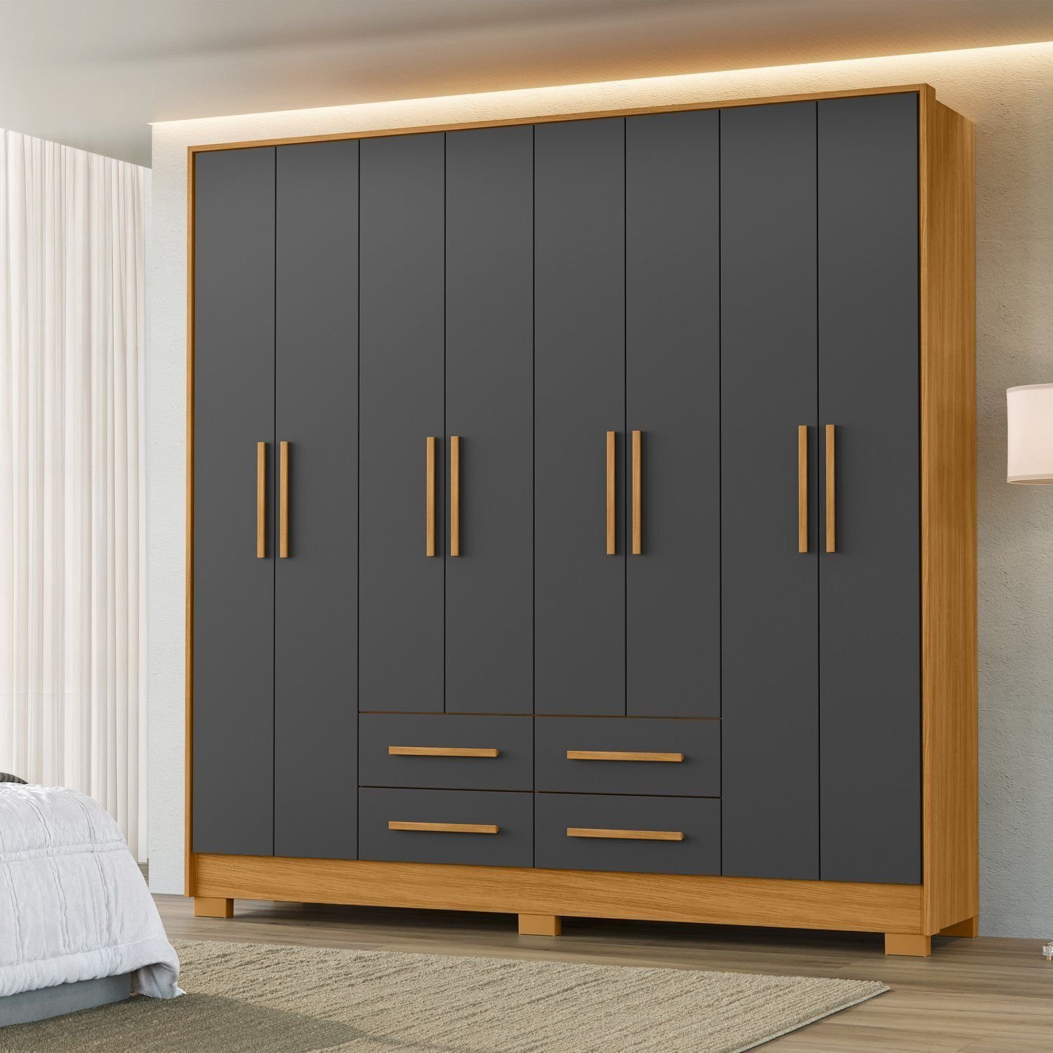 Guarda Roupa para Dormitorios Casal 202cm Roupeiro Premium Grande e ...