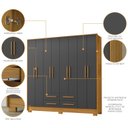 Ver imagem 7 de Guarda Roupa para Dormitorios Casal 202cm Roupeiro Premium Grande e Amplo Espaço