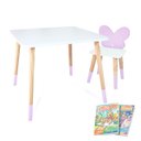 Ver imagem 1 de Mesa e Cadeira Infantil Borboletinha Kit Livro Educativo em Madeira - Lilás
