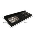 Ver imagem 3 de Pia Cozinha Granito Via Lactea 120cm Espaço p/ Cooktop e Cuba: Preto Via Lactea