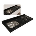 Ver imagem 1 de Pia Cozinha Granito Via Lactea 120cm Espaço p/ Cooktop e Cuba: Preto Via Lactea