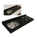Ver imagem 1 de Pia Cozinha Granito Via Lactea 120cm Espaço P/ Cooktop e Cuba: Preto Via Lactea