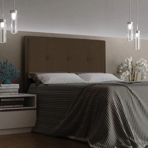 Cabeceira Ametista Cama Box Casal 140cm Suede Marrom