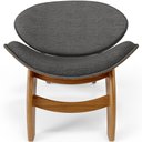 Ver imagem 3 de Kit 2 Poltronas Decorativa Orgânica Sala Living Kadosh L02 Linho Cinza Escuro - Lyam Decor