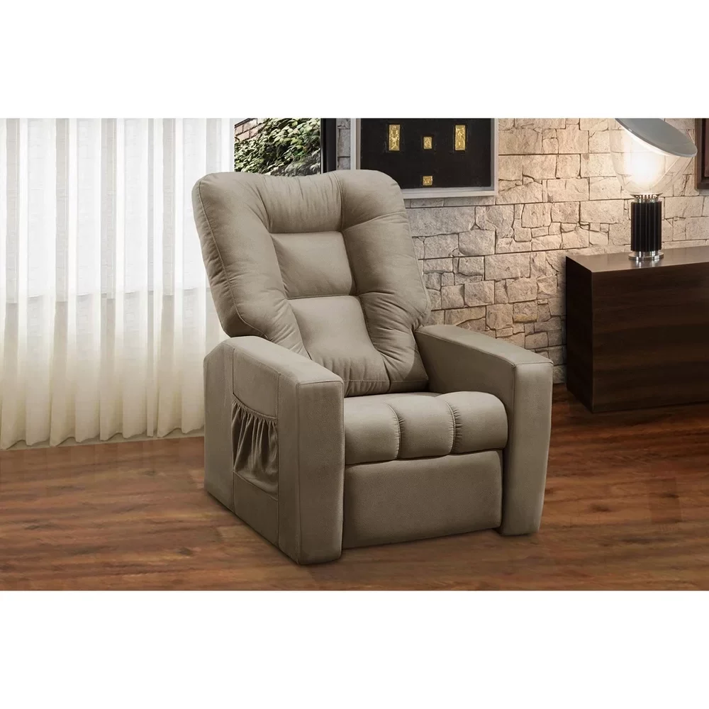 Poltrona Do Papai Reclinável Itália Corino Preto - 4