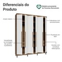 Ver imagem 6 de Guarda-Roupa Casal com Pés 6 Portas Batentes Netuno Madesa