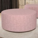 Ver imagem 1 de Puff Redondo Orgânico para Living 90cm Lola W01 Linho Rosa - Lyam Decor