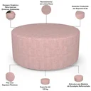 Ver imagem 3 de Puff Redondo Orgânico para Living 90cm Lola W01 Linho Rosa - Lyam Decor