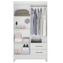 Ver imagem 3 de Guarda Roupa Solteiro Ambiente Chile 4 Portas Branco Brilho - Moval