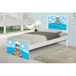 Cama Solteiro Adesivada Marinheiro com Colchão - 1