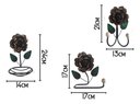 Ver imagem 2 de Kit 3 Peças para Banheiro com Flores em Ferro:marron