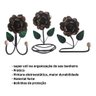 Kit 3 Peças para Banheiro com Flores em Ferro:marron - 3