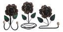 Ver imagem 1 de Kit 3 Peças para Banheiro com Flores em Ferro:marron
