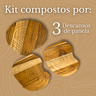 Descanso de Panela Protetor de Mesa em Madeira Kit com 3 - 4