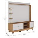 Ver imagem 4 de Estante Home Theater Paraná Tv até 70” 3 Portas 4 Prateleiras - Off White Matte / Freijo