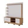 Estante Home Theater Paraná Tv até 70” 3 Portas 4 Prateleiras - Off White Matte / Freijo - 10