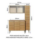 Ver imagem 4 de Armário de Cozinha Compacta 137cm Rustic Emilly Force Madesa 02