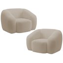 Ver imagem 1 de Kit 02 Poltronas Decorativa Orgânica para Sala Living Emery M05 Bouclê Creme - Lyam Decor