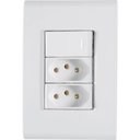 Ver imagem 1 de Conjunto 4x2 com 1 Interruptor Simples 10 a 250 V e 2 Tomadas 2P+T 20 a 250 V Tramontina Liz Branco