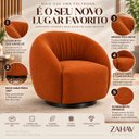 Ver imagem 7 de Poltrona Giratória 360° Orgânica Bouclé Sala Recepção Nuvem:Bouclê/Terra Cota