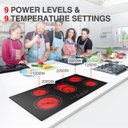 Ver imagem 3 de Gtkzw Cooktop Elétrico 36" com 5 Queimadores, 8600w e Trava Infantil (preto)