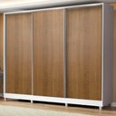 Ver imagem 1 de Guarda-Roupa Casal 100% MDF Madesa Royale 3 Portas de Correr com Pés Branco/Rustic Cor:Branco/Rustic