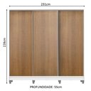 Ver imagem 3 de Guarda-Roupa Casal 100% MDF Madesa Royale 3 Portas de Correr com Pés Branco/Rustic Cor:Branco/Rustic