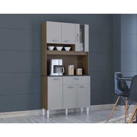 Kit Cozinha Coral 6 Portas 1 Gavetas