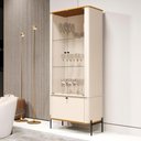 Ver imagem 4 de Conjunto Buffet e Cristaleira Rouxinol Off White Nature Preto