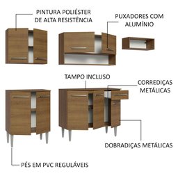 Armário de Cozinha Compacta 229cm Rustic Emilly Madesa 13 - 5