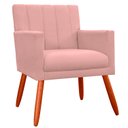 Ver imagem 2 de Poltrona Decorativa Miami Luxo com Puff Suede Rosa Bêbê