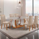 Ver imagem 7 de Mesa de Jantar Milena 180cm Tampo MDF Vidro Canto Copo com 6 Cadeiras Yasmin
