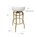 Ver imagem 3 de Banqueta Altura 65cm Bar Giratória cor Dourado fosco assento branco Kit 2 unidades Poltronas do Sul