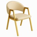 Ver imagem 1 de Cadeira de Jantar Antonella Corino Estilo Poltrona com Pés Dourado - 7 Decor Bege