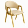 Cadeira de Jantar Antonella Corino Estilo Poltrona com Pés Dourado - 7 Decor Bege - 1