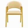 Cadeira de Jantar Antonella Corino Estilo Poltrona com Pés Dourado - 7 Decor Bege - 3