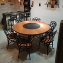 Ver imagem 3 de Conjunto Mesa Jantar 1,60m Madeira Giratória 8 Cadeiras Aluminio Fundido - Preto