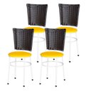 Ver imagem 1 de 4 Cadeiras para Mesa Branca Hawai Marrom:amarelo