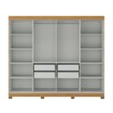 Ver imagem 3 de Guarda Roupa Casal 8 Portas 4 Gavetas com Calceiro, Cabideiro e Prateleiras 237x205x47cm