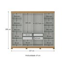 Ver imagem 4 de Guarda Roupa Casal 8 Portas 4 Gavetas com Calceiro, Cabideiro e Prateleiras 237x205x47cm