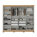 Ver imagem 6 de Guarda Roupa Casal 8 Portas 4 Gavetas com Calceiro, Cabideiro e Prateleiras 237x205x47cm