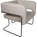 Ver imagem 1 de Poltrona Decorativa Scarlett Veludo com Base Aço Bege Nexta Casa