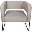 Ver imagem 3 de Poltrona Decorativa Scarlett Veludo com Base Aço Bege Nexta Casa