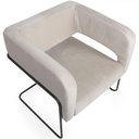Ver imagem 5 de Poltrona Decorativa Scarlett Veludo com Base Aço Bege Nexta Casa