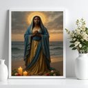 Ver imagem 2 de Quadro Santa Sara Kali - Praia Velas 24x18cm - com Vidro:moldura Branca