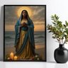 Quadro Santa Sara Kali - Praia Velas 24x18cm - com Vidro:moldura Branca - 1