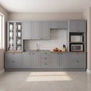 Ver imagem 1 de Cozinha Completa Modulada 100% MDF 6 Peças sem Tampo Cinza Emily