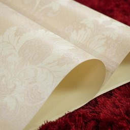 Papel de Parede Importado Vinílico Salmão Claro com Arabesco - 4