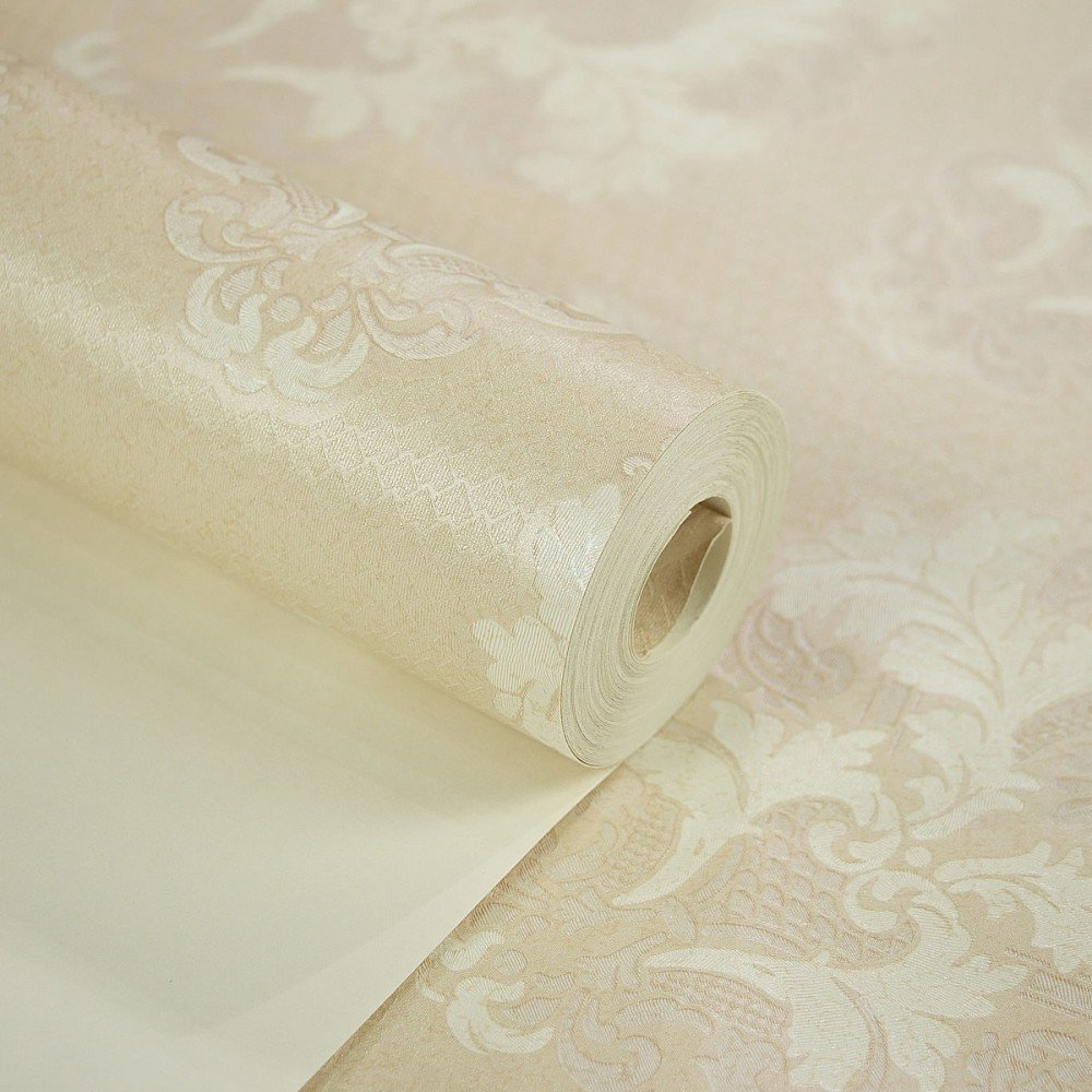 Papel de Parede Importado Vinílico Salmão Claro com Arabesco - 7